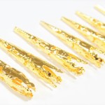 【94】ビーズキャップ　細長　ゴールド　50個