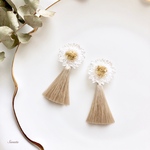 夏 フラワー×タッセルピアス・イヤリング