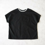 海のブロード半袖プルオーバーシャツ（black×off）