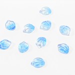 【737】ガラスビーズ　花びら　ブルー　１０個