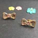 キラキラ リボンピアス