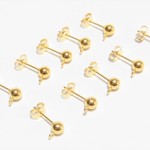 【792】304ステンレス製　カン付き　玉ピアス