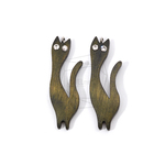 BSC-619-G【2個入り】ネコウッドビーズ,Cat Wooden Beads /17mm x 49mm
