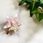 new collar星とパールのポニーフック★ピンク