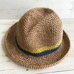 エコアンダリヤの中折れキッズ夏帽子　ドクターイエローカラー　50㎝