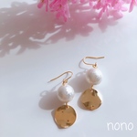 【再販】パールゴールドピアス(イヤリング)/サージカルステンレス nonoacs