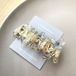 鉱石風  お花の【ヘアクリップ】 blue