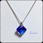SWAROVSKI🔷スクエアペンダントネックレス サファイヤ