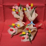 【送料込み】ミニチェア粘土　チューリップの花束