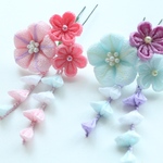 つまみ細工 アサガオの髪飾り    卒業式  成人式   七五三 浴衣 