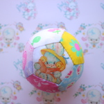 hana*ハンドメイド★パッチワークコットンボール6.5cmサイズ♪青いうさぎちゃん