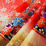 正絹 はぎれ 金彩 蝶鼓柄 kimono fabric 