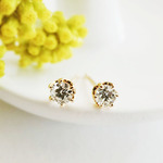 K18 シンプル ダイヤモンドピアス 両耳0.2ct
