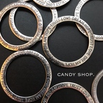 色味若干変更あり import 6pcs ロゴ ring hoop parts
