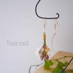 《再販》むらさきのお花のブーケピアス/イヤリング