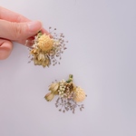 ドライフラワー🌼耳飾り🌼 イヤリング/ピアスライスフラワーナチュラル