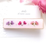 sweet pinkと小花のヘアクリップ 