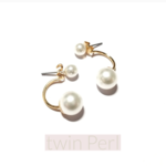ノンホール ツインパール ピアス / ピアス シンプル ピアス / 普段使い シンプル スタイル / フォーマル  / 樹脂ピアス / 樹脂イヤリング / アレルギー 対策 /002