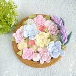 送料込み フェルト 小さな庭 A パステルラベンダー