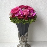 ピンクの薔薇アレンジ♪ピンクバラプリザーブドフラワー花ブリザードフラワー 結婚式誕生日プリザ薔薇プレゼント誕生日バラ ギフト花器サプライズ結婚祝い退職祝い 新築祝い 