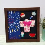 夏祭り  のちりめん押し絵