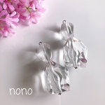 大振りクリアピアス(イヤリング)/サージカルステンレス nonoacs