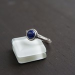 ラピスラズリ　シンプルカボション　リング　SILVER925