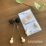 再再販♡2way♡ビーズフラワーピアス