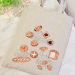 ふんわりパンの 羊毛刺繍トート☆