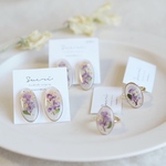 mini purple flower earring