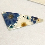 押し花バレッタ(ブルー系)