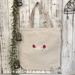 寝クマちゃんといちごのトートバッグMサイズ