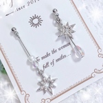 星×星　アシンメトリー ピアス ◆シルバー◆　※イヤリング可能