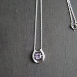 ピンクアメジスト　ホースシューCZネックレス　SILVER925