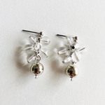 クリアビーズのシルバーピアス