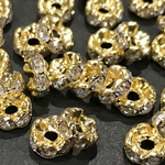 波型ロンデル 6mm ゴールド 50個入り 【A183】