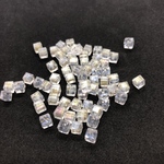 【658】多面カット　キューブガラスビーズ　クリア　4ｍｍ　５０個
