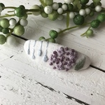 あじさい刺繍の右髪用ヘアピン パープル