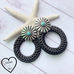 コンチョ×ブラックラタン 大ぶりピアス