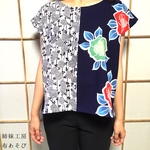 【値下げ中！3800円→2800円】浴衣チュニック*薔薇/着物リメイク