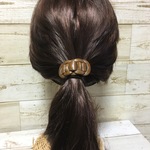本革＊編み込みヘアゴム