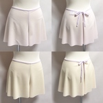 バレエスカート リバーシブルキュロットパンツ アイボリー×ラベンダーSML