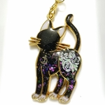 特別価格♪黒猫さんと薔薇の花のストラップ・ハンドメイド・レジン・チャーム・黒猫・薔薇の花