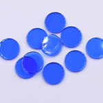 送料無料20個アクリルパーツ プレート 丸 16mm 穴なし クリアカラー ダークブルー as410