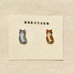 ぷっくり猫(はちわれ)イヤリング・ピアス