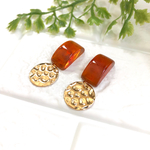 べっこう×ゴールドの小ぶりイヤリング/ピアス