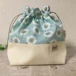ninaの巾着ポーチ バオッコー  アイボリー×スモークミント