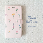 バレリーナの手帳型スマホケース【Flower】バレエ  iPhone用
