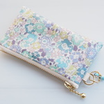 ★LIBERTY　Michelle　ミシェル　ブルー＆パープル　ビニコのmini×2ポーチ　◆　コインケース・キーケースに♪