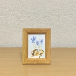 ［水彩画原画]デルフィニウムと眠る猫（2019）
